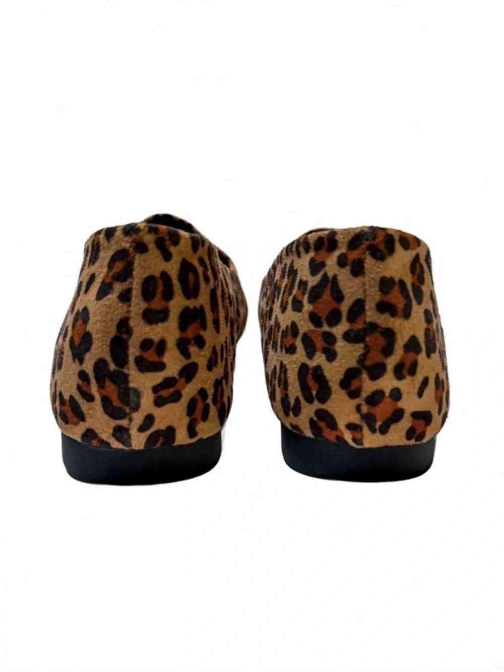 SAILING LU Leopard Print Faux Suede Round Toe Ballet Flat Shoes